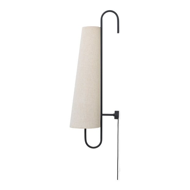 Ferm Living Nástěnná lampa Ancora, Black / Natural - DESIGNSPOT