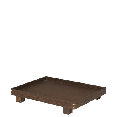 Ferm Living Dřevěný podnos Bon Small, Smoked Oak - DESIGNSPOT