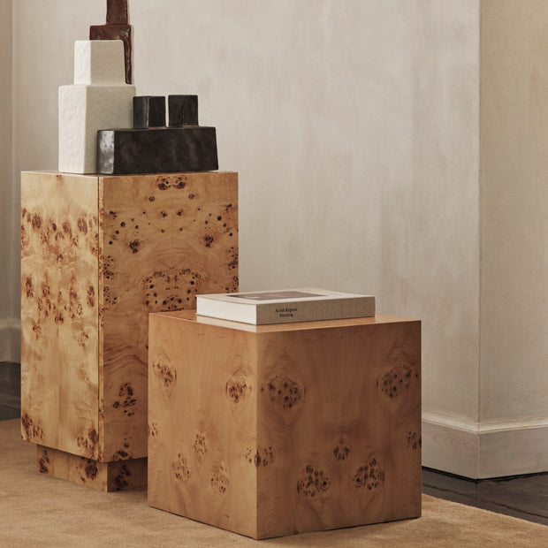 Ferm Living Odkládací stolek Burl Cube Side, Natural - DESIGNSPOT