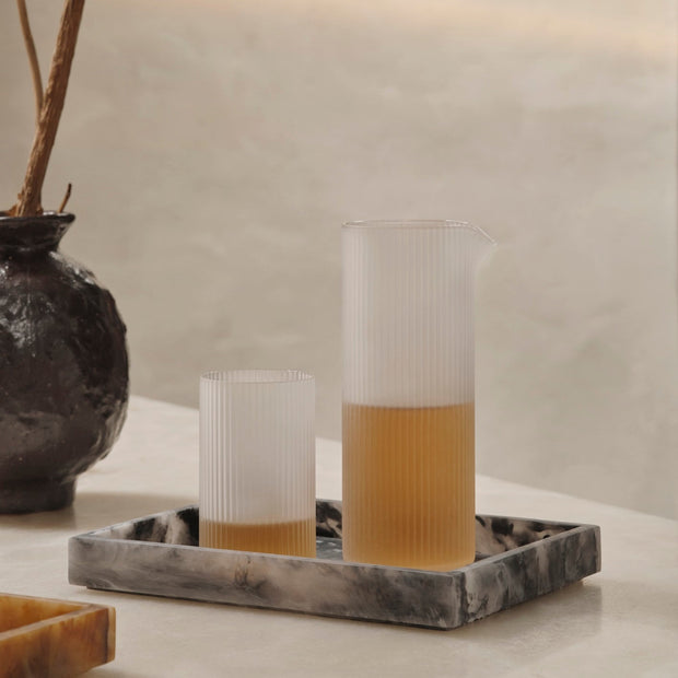 Ferm Living Skleničky na bílé víno Ripple, Clear, sada 2 kusů - DESIGNSPOT