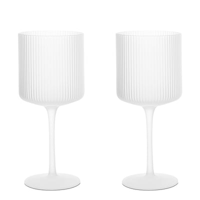 Ferm Living Skleničky na červené víno Ripple, Frosted, sada 2 kusů - DESIGNSPOT