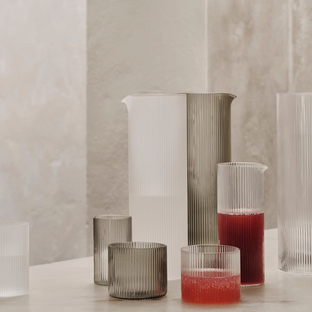 Ferm Living Skleničky na červené víno Ripple, Clear, sada 2 kusů - DESIGNSPOT