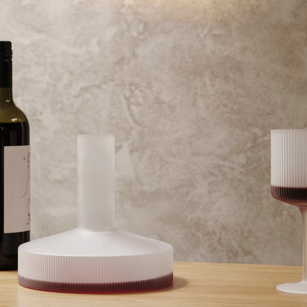 Ferm Living Skleničky na bílé víno Ripple, Clear, sada 2 kusů - DESIGNSPOT