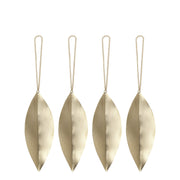 ferm LIVING Sada vánočních ozdob Leaf Brass Ornaments, 4 ks - DESIGNSPOT