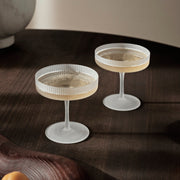 Ferm Living Skleničky na bílé víno Ripple, Frosted, sada 2 kusů - DESIGNSPOT