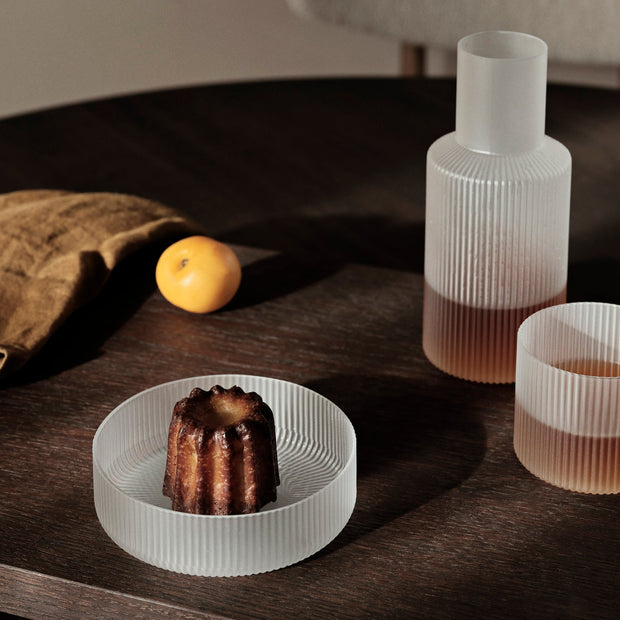Ferm Living Skleničky na bílé víno Ripple, Clear, sada 2 kusů - DESIGNSPOT