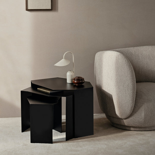 Ferm Living Sada konferenčních stolků Shard, Black - DESIGNSPOT