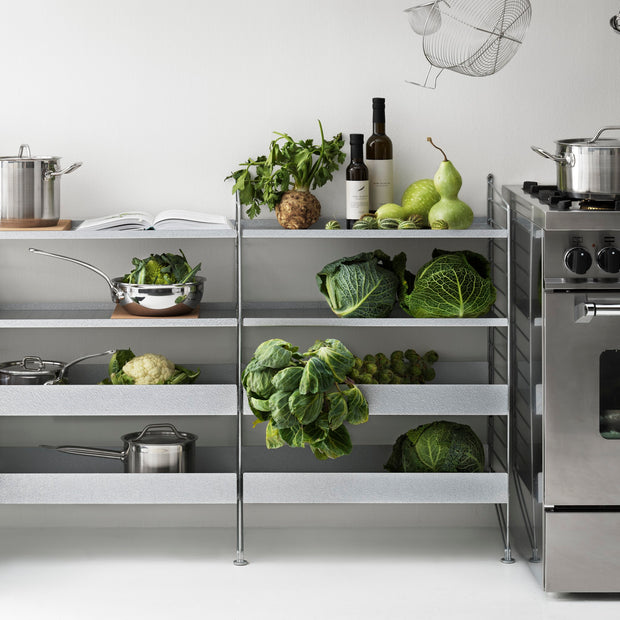 String Vysoká kovová police Metal Shelf High 58 x 30, Galvanized - DESIGNSPOT