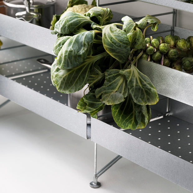 String Vysoká kovová police Metal Shelf High 58 x 30, Galvanized - DESIGNSPOT