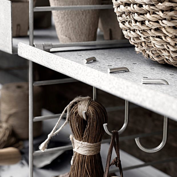 String Vysoká kovová police Metal Shelf High 58 x 30, Galvanized - DESIGNSPOT