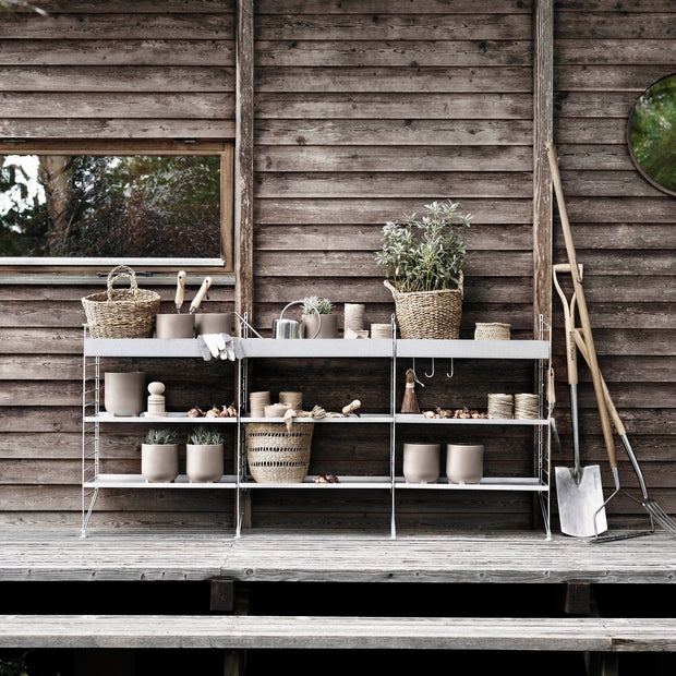 String Vysoká kovová police Metal Shelf High 58 x 30, Galvanized - DESIGNSPOT