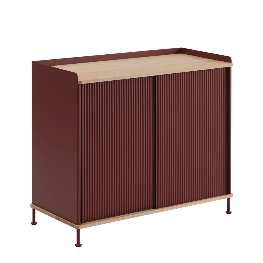 Komoda Enfold 100 x 45, Deep Red/Oak
