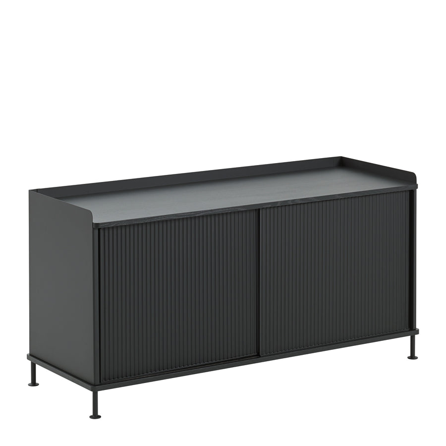 Komoda Enfold 124 x 45, Anthracite Black/Black