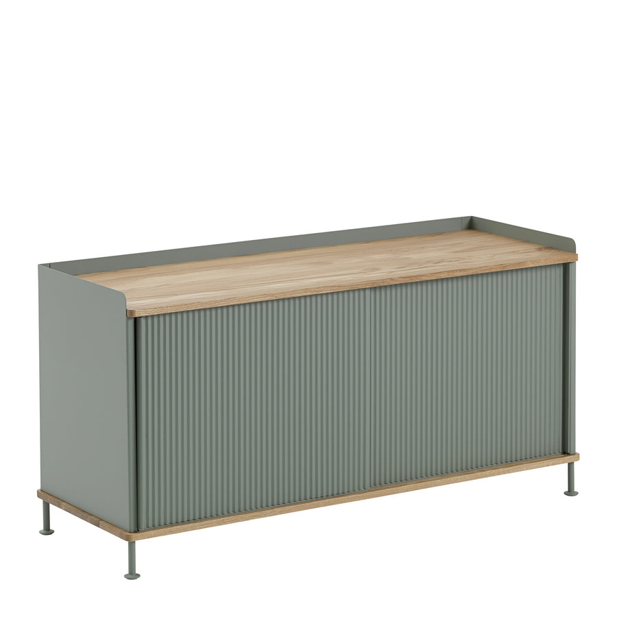 Komoda Enfold 124 x 45, Dusty Green/Oak