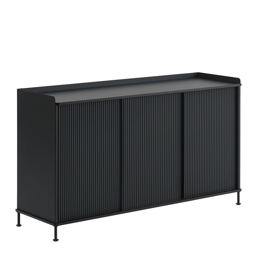Komoda Enfold 148 x 45, Anthracite Black/Black