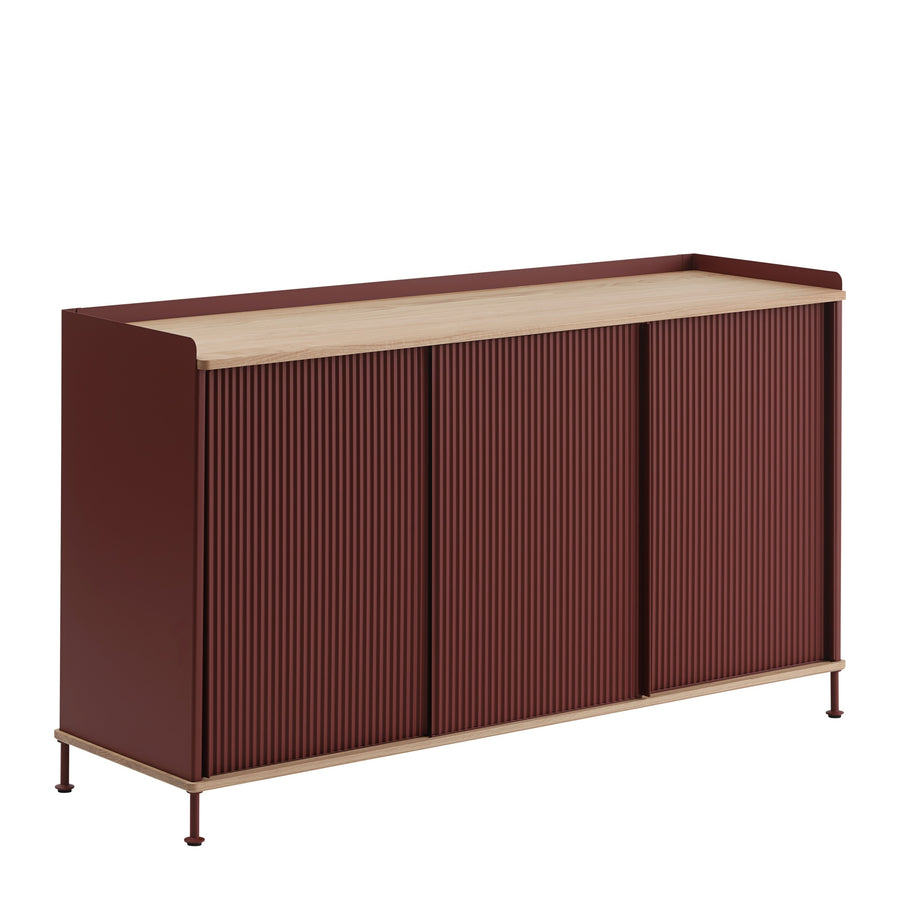 Komoda Enfold 148 x 45, Deep Red/Oak