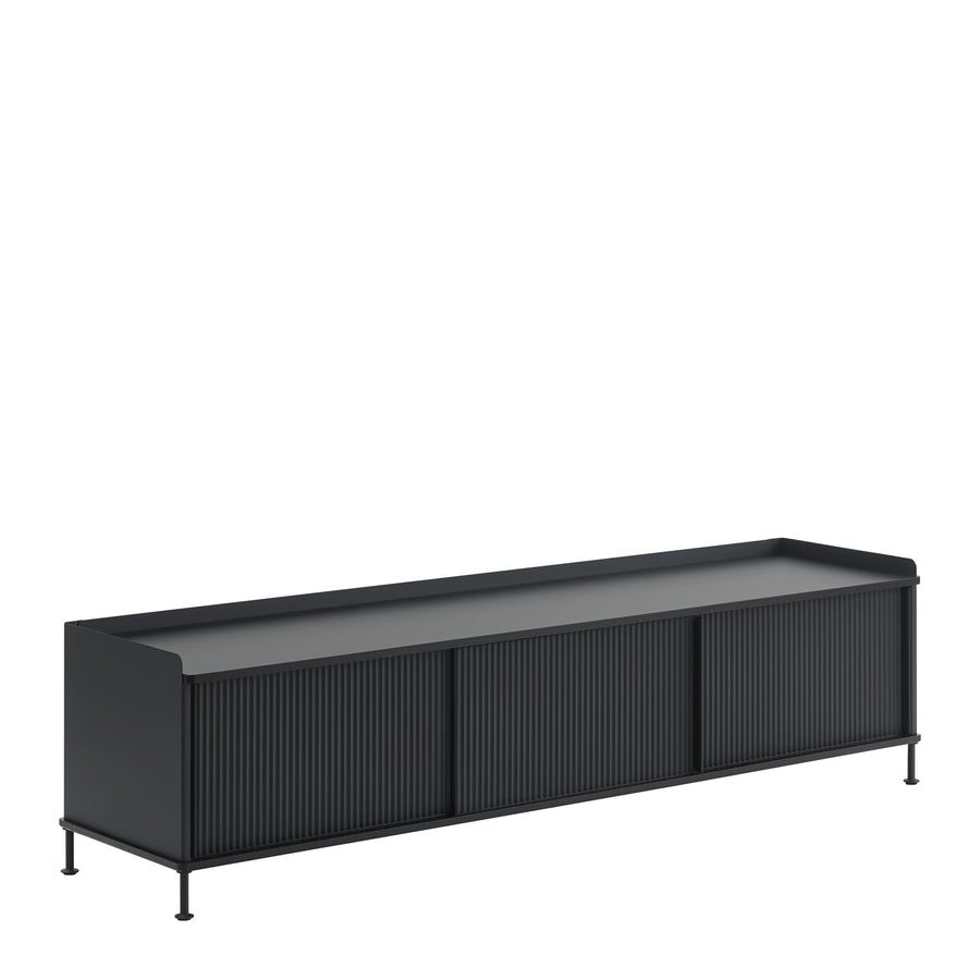 Komoda Enfold 186 x 45, Anthracite Black/Black