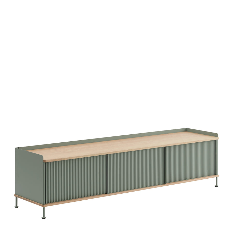 Komoda Enfold 186 x 45, Dusty Green/Oak