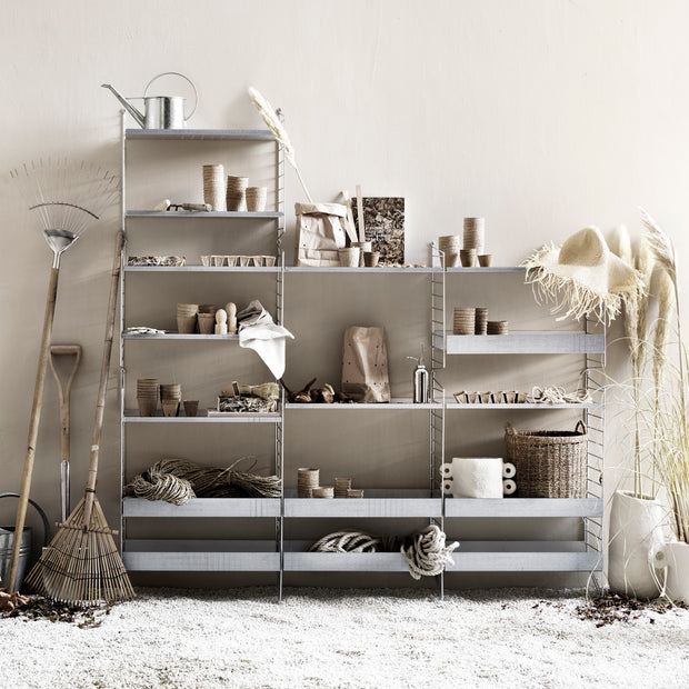 String Podlahový panel 85 x 30 cm, Galvanized, 2 kusy - DESIGNSPOT