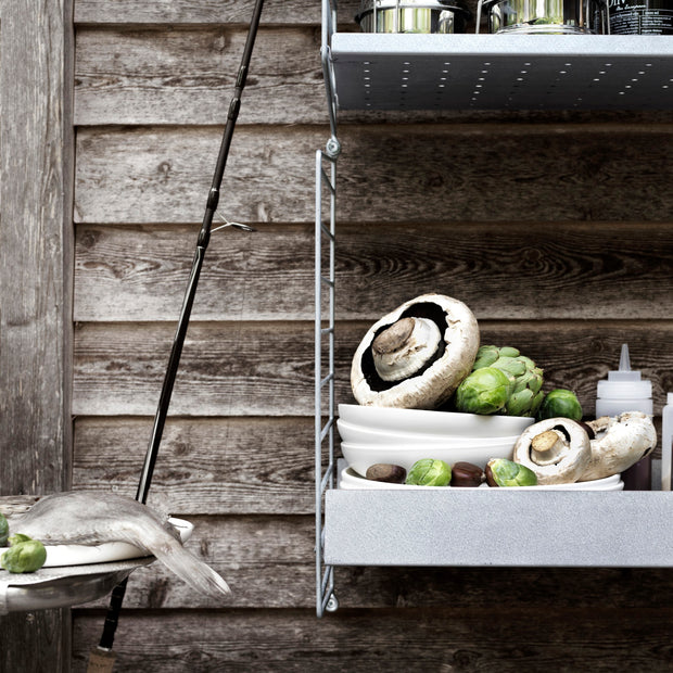 String Vysoká kovová police Metal Shelf High 58 x 30, Galvanized - DESIGNSPOT