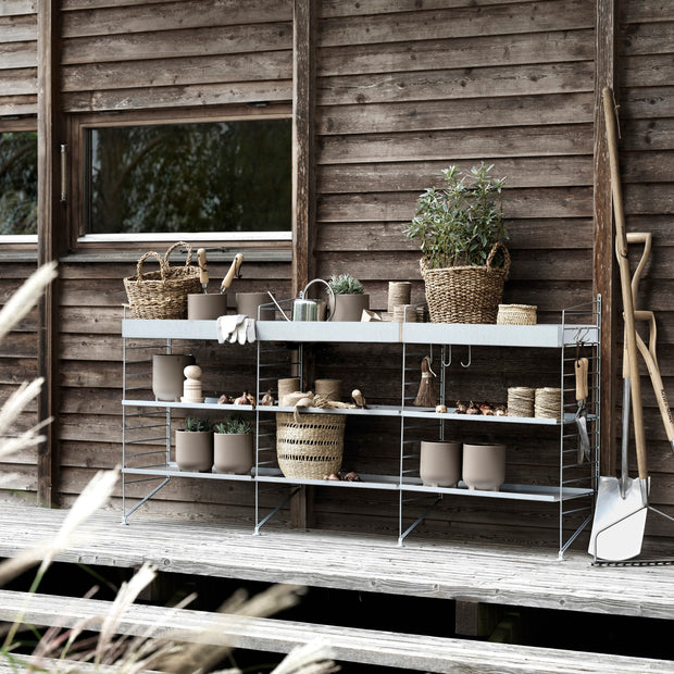 String Vysoká kovová police Metal Shelf High 58 x 30, Galvanized - DESIGNSPOT