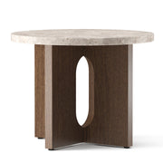 Audo Copenhagen Odkládací stolek Androgyne Ø50, Dark Stained Oak, Stone - DESIGNSPOT