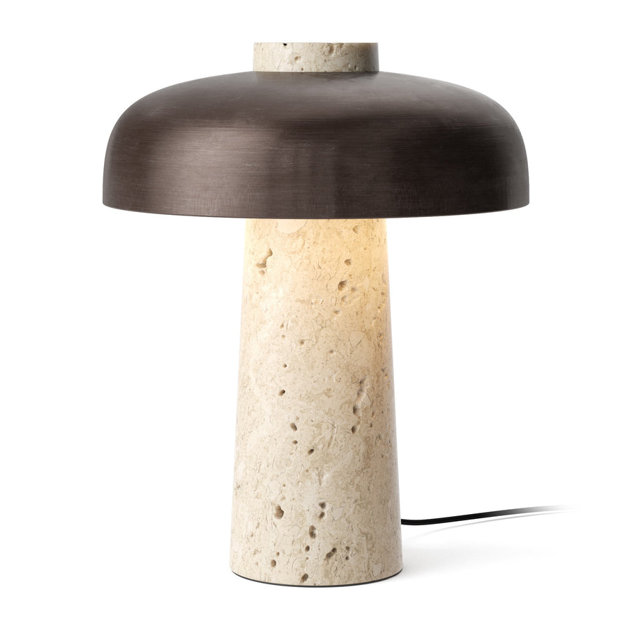 Stolná lampa Reverse, Travertine, Bronzed Brass