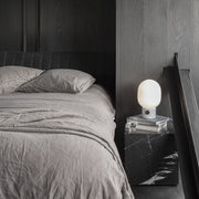 Audo Copenhagen Odkládací stolek Plinth Cubic, Black Marble - DESIGNSPOT