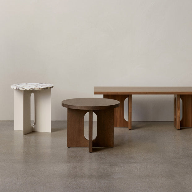 Audo Copenhagen Konferenční stolek Androgyne Lounge, Dark Stained Oak, Stone - DESIGNSPOT