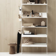 String Nízká kovová police Metal Shelf Low 58 x 30, White - DESIGNSPOT