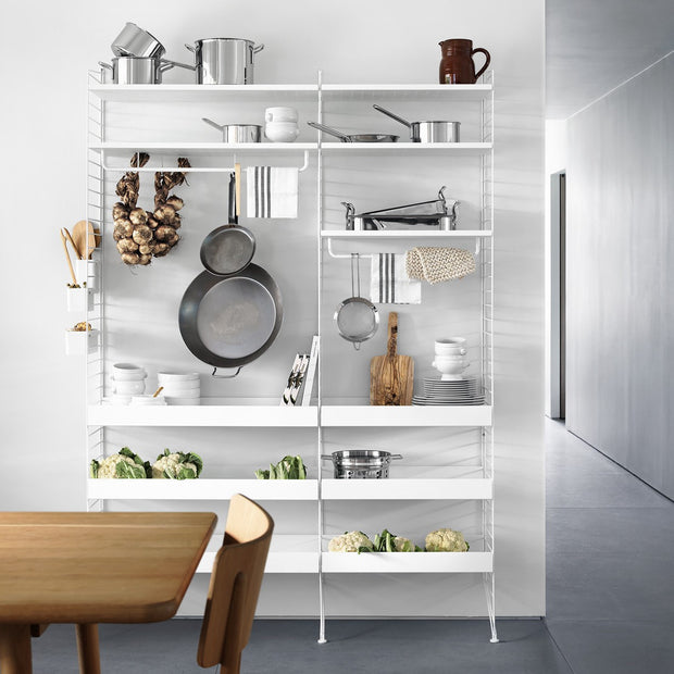 String Nízká kovová police Metal Shelf Low 58 x 30, White - DESIGNSPOT