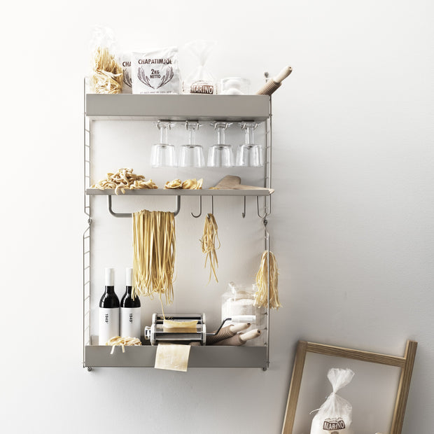 String Vysoká kovová police Metal Shelf High 58 x 30, Beige - DESIGNSPOT